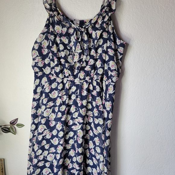 LC Lauren Conrad Disney Beauty And The Beast  Floral Sleeveless Dress Size XXL - Picture 1 of 10